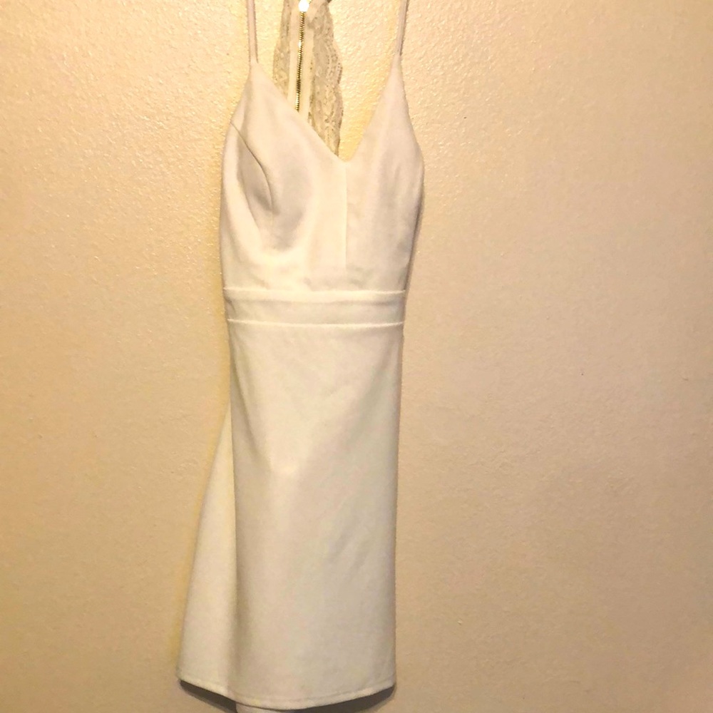 City Triangles Womens Ivory Dress Lace Back